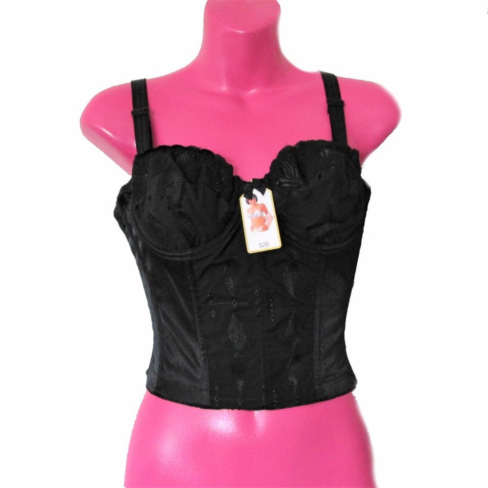 black vintage corset eyelet bra new cottagecore